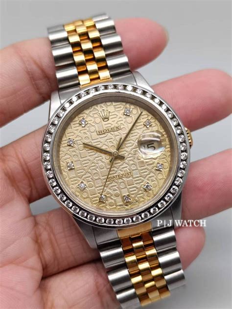 rolex computer face with diamonds
